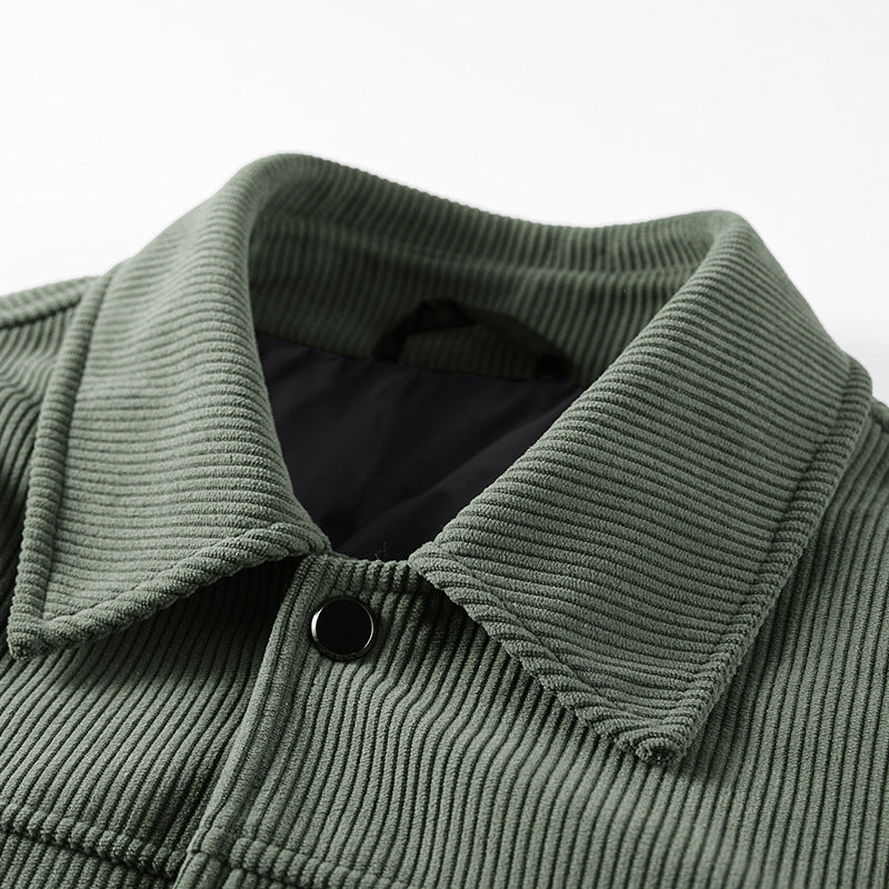 Herren Cordjacke mit gesteppter Thermofütterung und aufgesetzten Brusttaschen EB