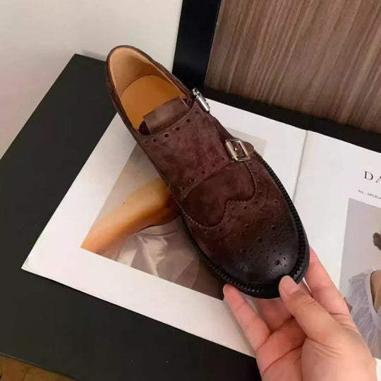 Damen elegante Schnürschuhe mit doppelter Schnalle EB