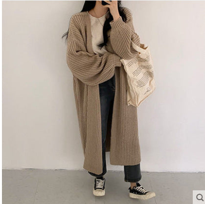 Damen Oversized Strickcardigan mit tiefen Raglanärmeln EB
