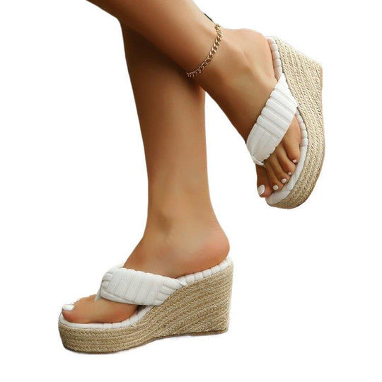 Damen Glamouröse Wedge-Pantoletten mit weich gepolsterter Sohle EB