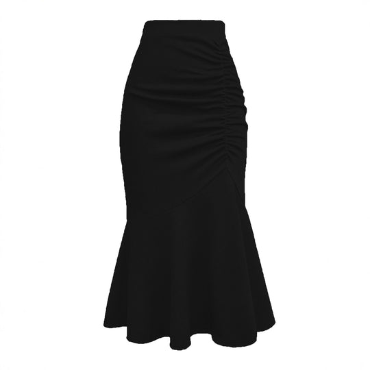 Damen eleganter Midirock mit asymmetrischem Schnitt und Raffung EB