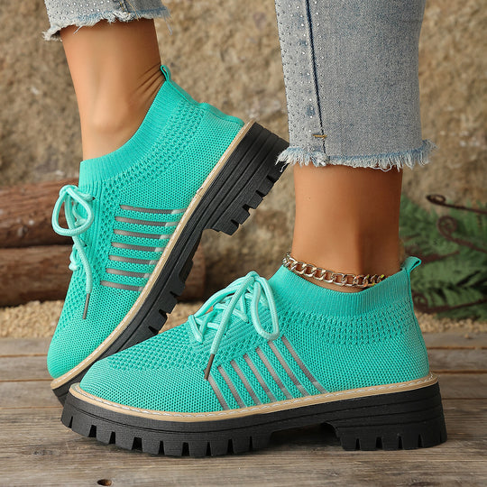 Damen Sportliche Strick-Sneaker mit rutschfester Sohle EB
