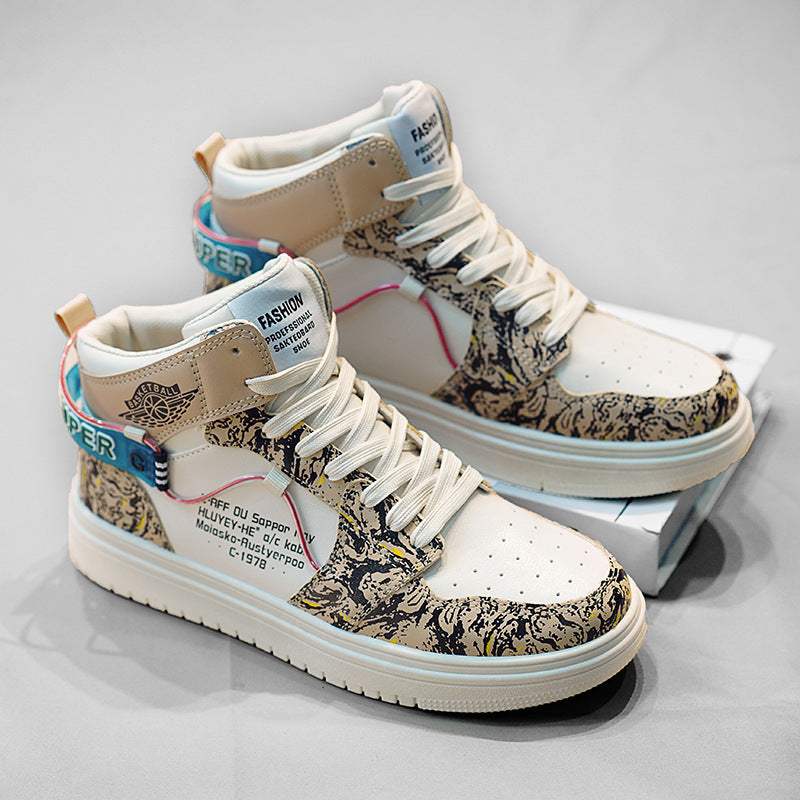 Damen Hohe Sneaker im urbanen Design mit auffälligem Print EB