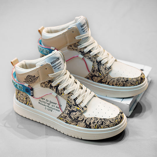 Damen Hohe Sneaker im urbanen Design mit auffälligem Print EB