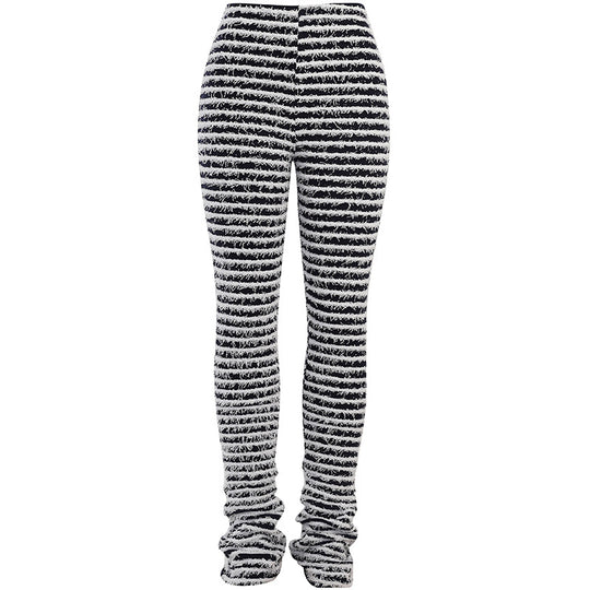 Damen Strukturierte Rippstrick-Hose mit hohem Bund und gerafften Beinenden EB