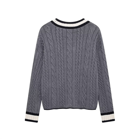 Damen Strickjacke mit Kabelmuster und Taschen EB