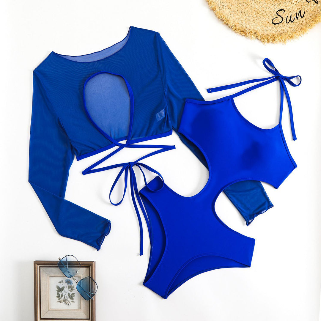 Damen Crop-Top Bikini-Set mit stilvollem Überwurf EB