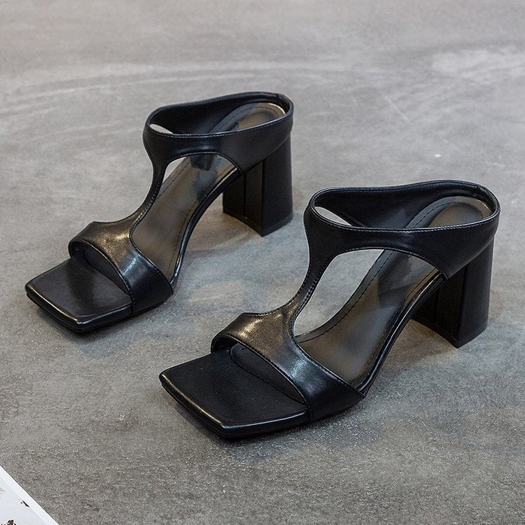 Damen elegante Plateau-Sandaletten mit geschwungenem Design EB