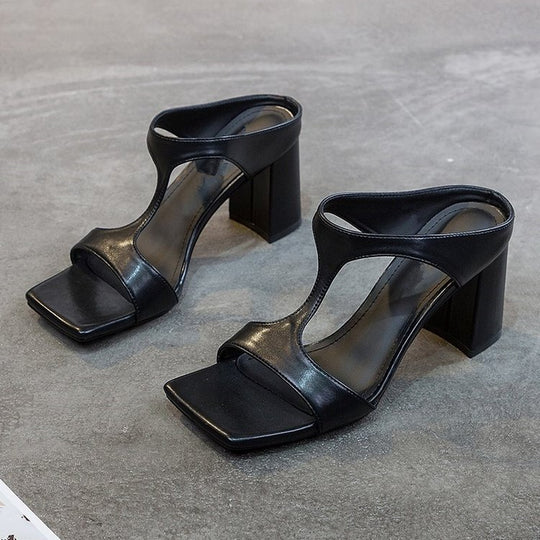 Damen elegante Plateau-Sandaletten mit geschwungenem Design EB