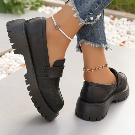 Damen moderne Moccasins mit trendiger Plattformsohle EB