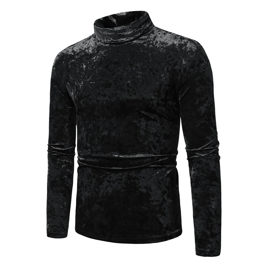 Herren eleganter Rollkragenpullover aus Samt EB