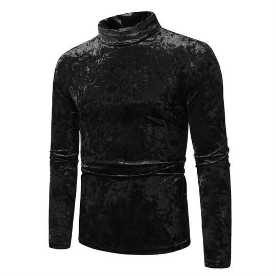 Herren eleganter Rollkragenpullover aus Samt EB