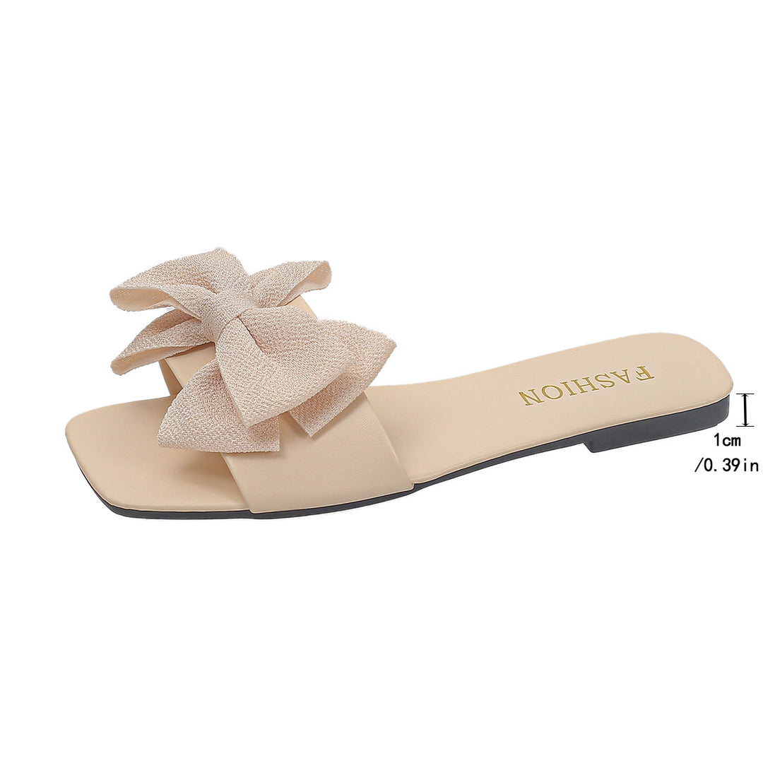 Damen Elegante Slipper mit großzügigem Schleifenverzierungen und glattem Obermaterial EB