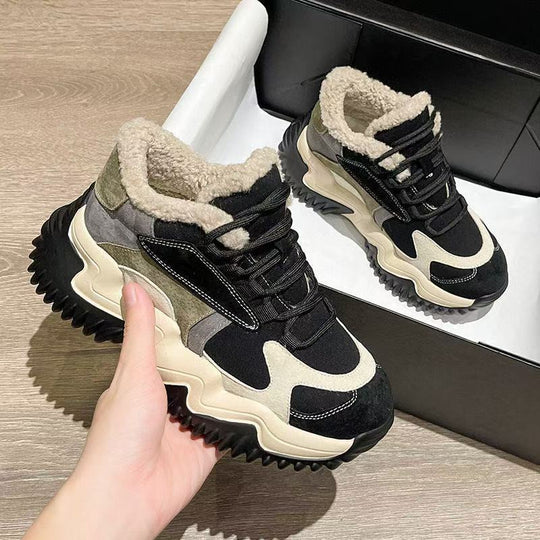 Damen Sportliche Winter Sneaker mit kuscheligem Innenfutter und stabiler Laufsohle EB