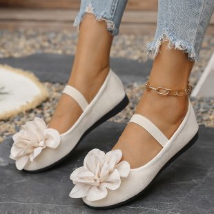 Damen Ballerinas mit floralem Dekor EB