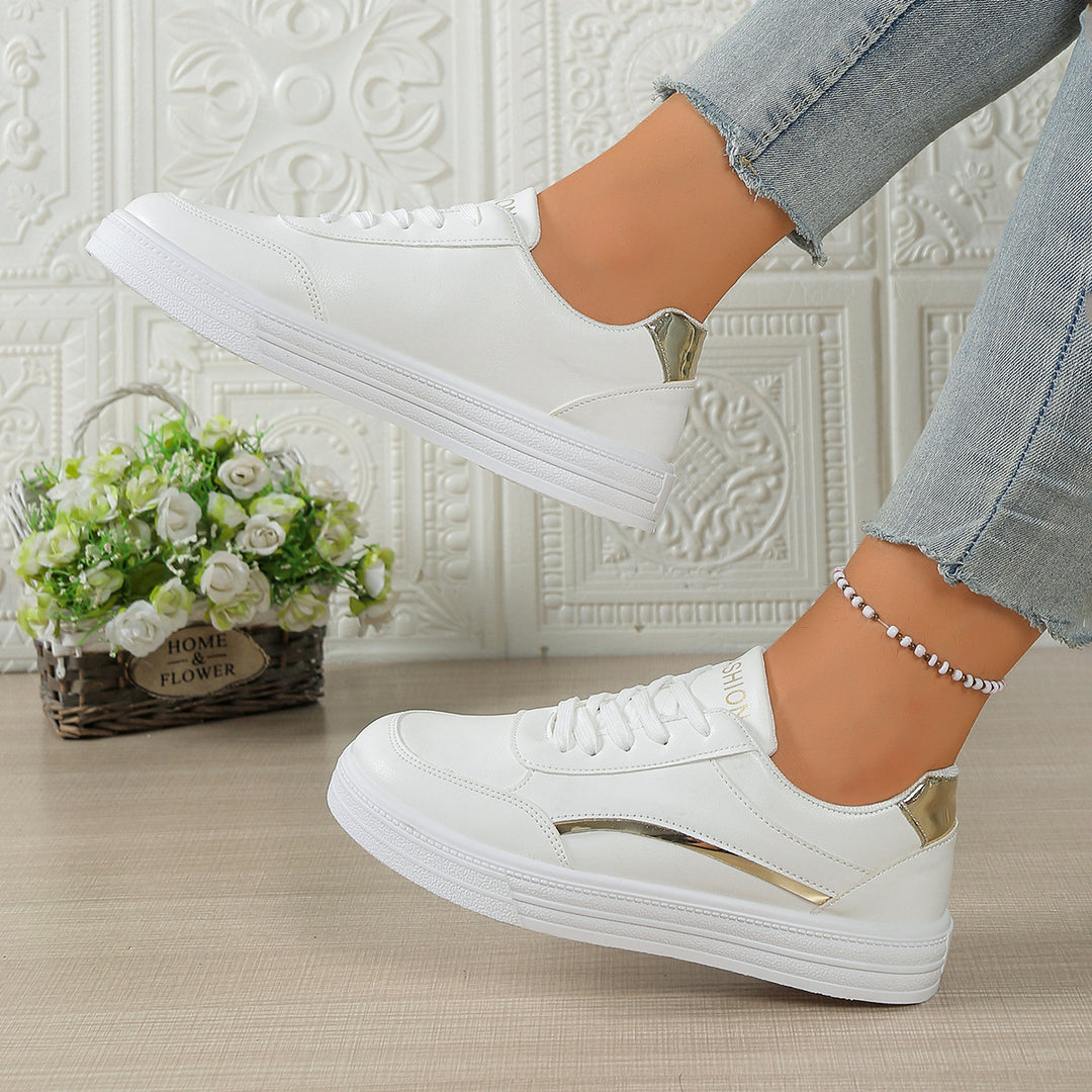 DamenModische Sneakers mit glänzenden Akzenten und komfortabler Sohle EB
