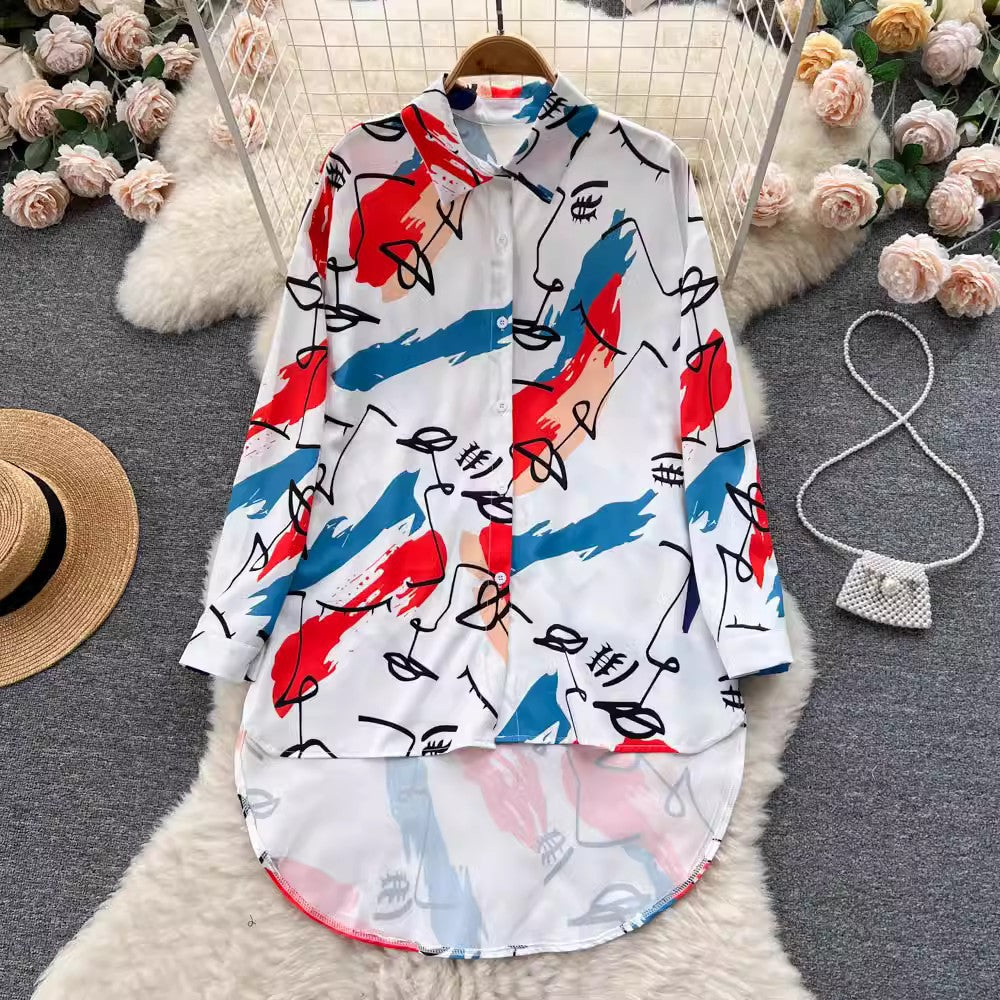 Damen Moderne Kunst Bluse EB