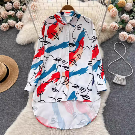 Damen Moderne Kunst Bluse EB