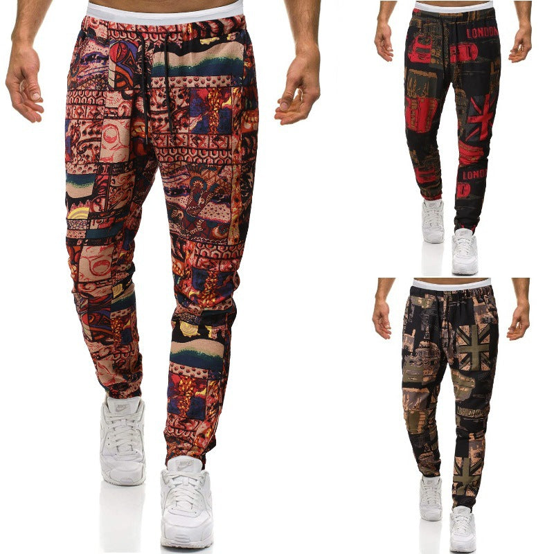 Herren Cargohose mit urbanem Print und elastischem Bund EB
