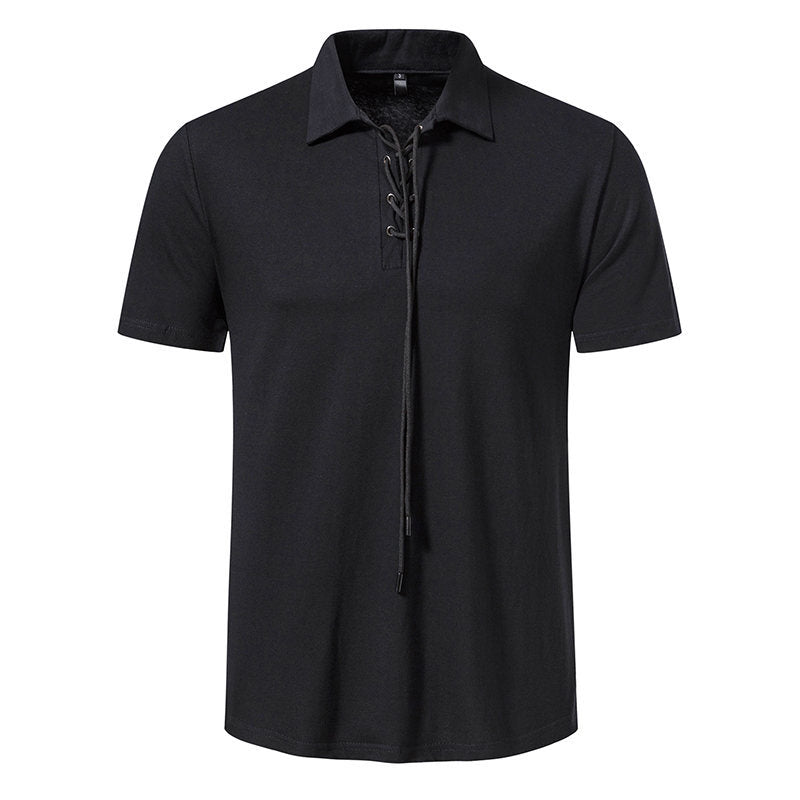 Herren Polo-Shirt mit einzigartigem Schnürdesign EB