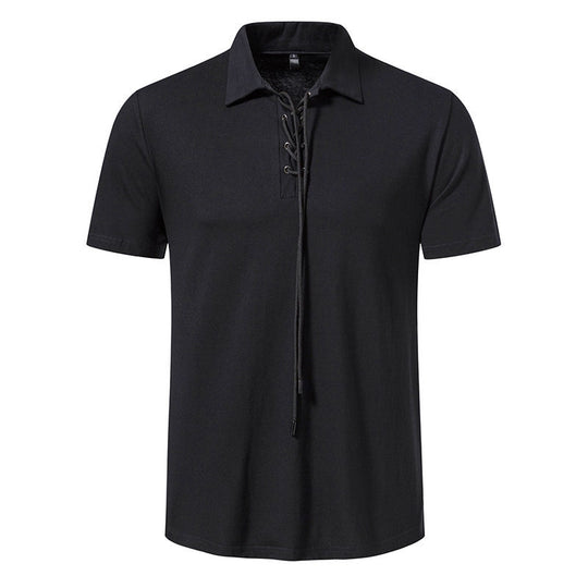 Herren Polo-Shirt mit einzigartigem Schnürdesign EB