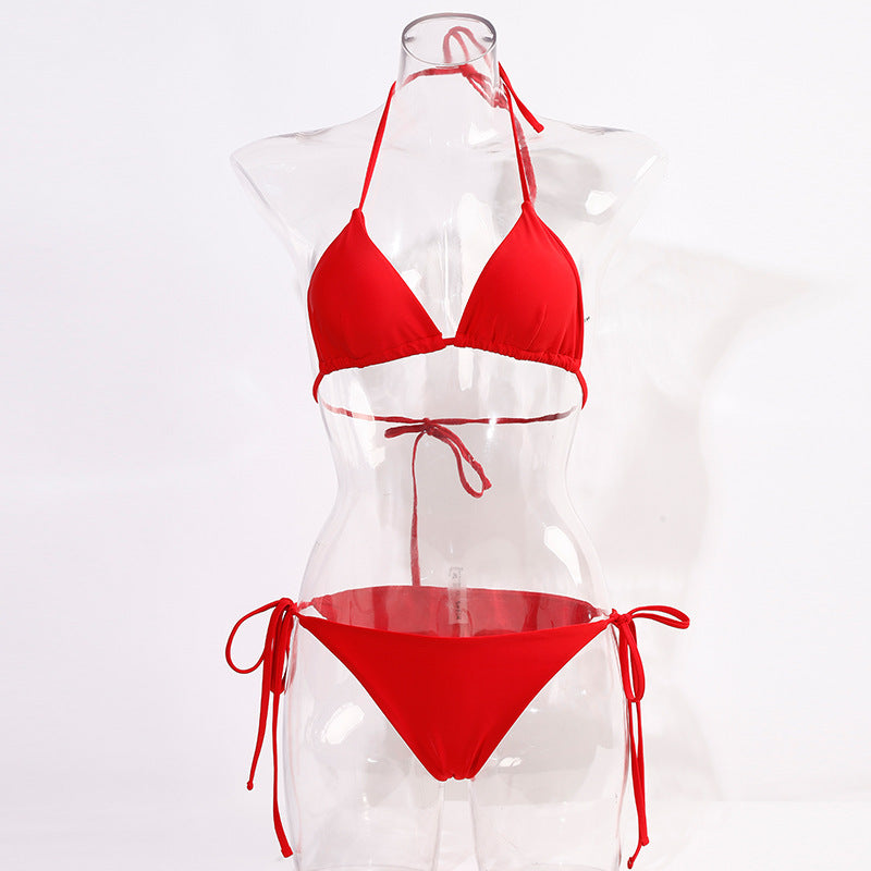 Damen Triangel-Bikini mit verstellbaren Bindebändern und raffinierten Details EB