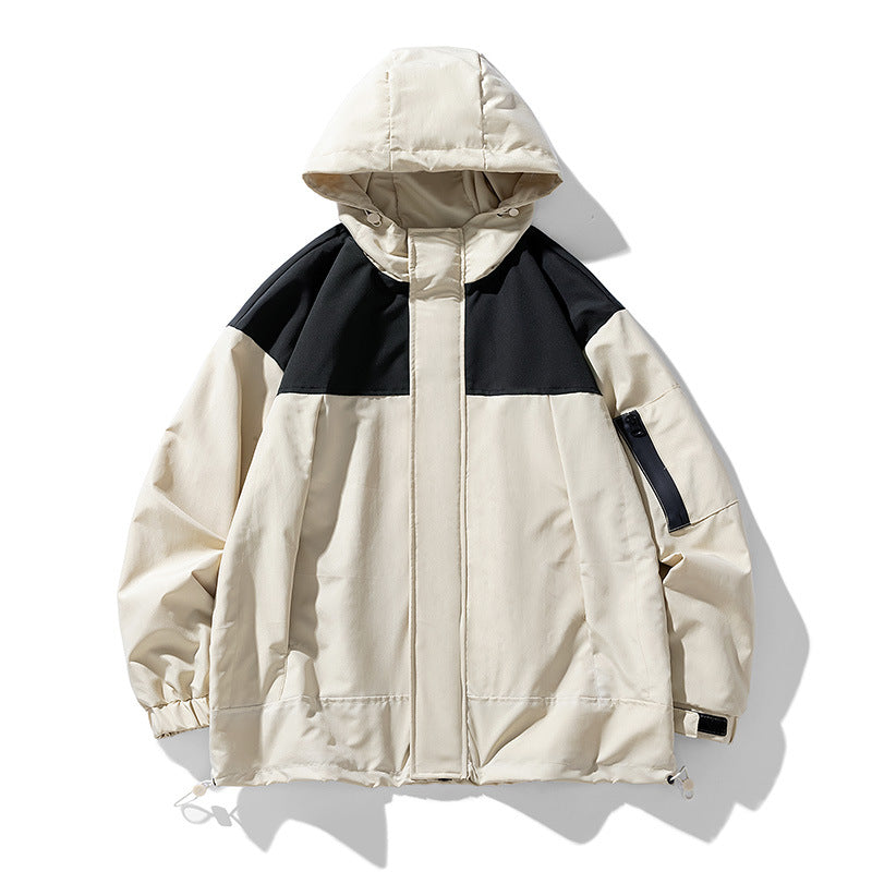 Herren funktionale Wetterjacke mit innovativem Kapuzen-Design und atmungsaktiven Einsätzen EB