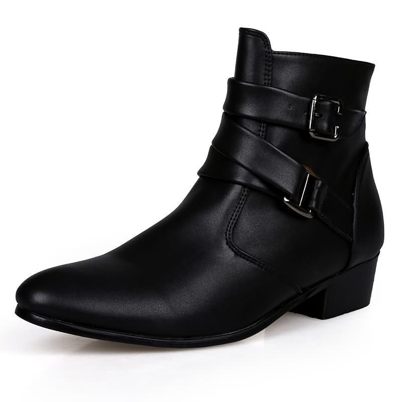 Damen modische Stiefeletten mit elegante Schnallen und strapazierfähigem Obermaterial EB