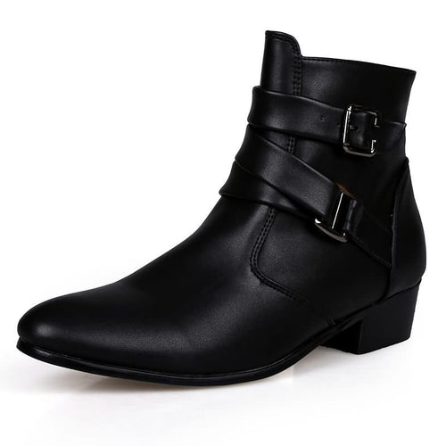 Damen modische Stiefeletten mit elegante Schnallen und strapazierfähigem Obermaterial EB