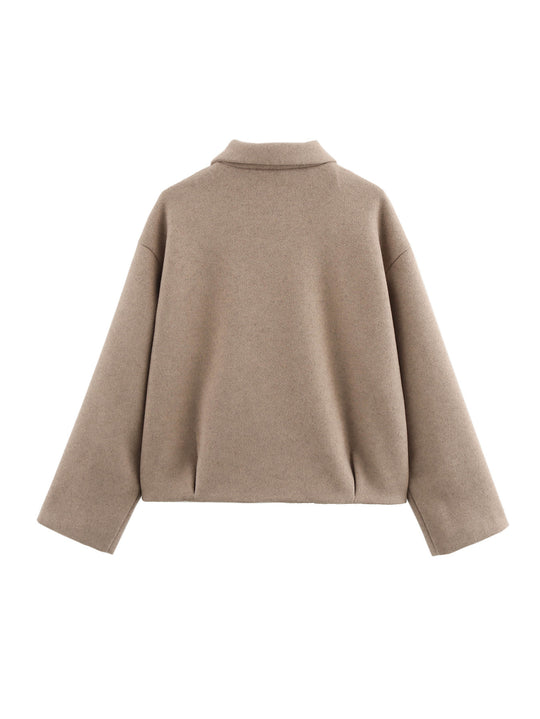 Damen sportliche Jacke mit hohem Kragen und Reißverschluss EB