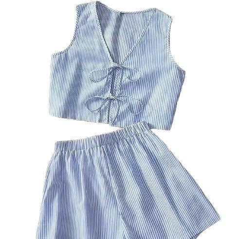 Damen Lounge-Wear Set mit Raffung und Rückenschnürung EB