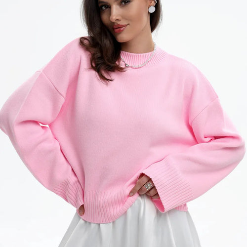 Damen Bequemer Pullover mit Oversized-Schnitt und breiten Ärmeln EB