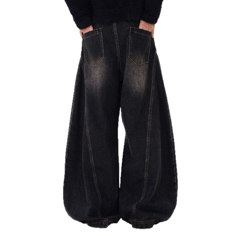 Damen Weite Jeans im lässigen Urban-Style mit hohem Bund EB