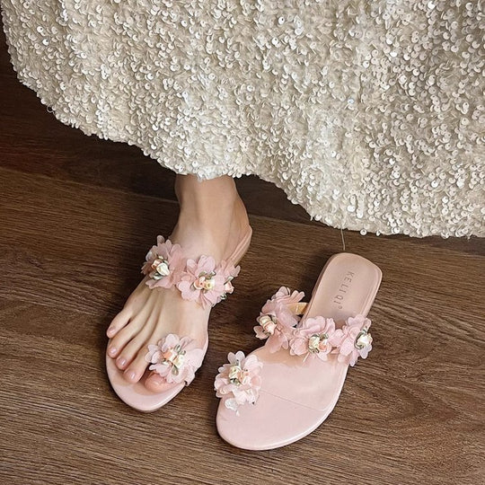 Damen Sandalen mit floralem Design und rutschfester Sohle EB