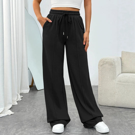 Damen nan komfortable High-Waist Jogginghose mit Kordelzug und tiefen Eingrifftaschen EB