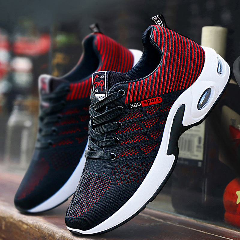 Herren nan atmungsaktive leichte Strick-Sneaker mit Luftkissen und rutschfester Laufsohle EB