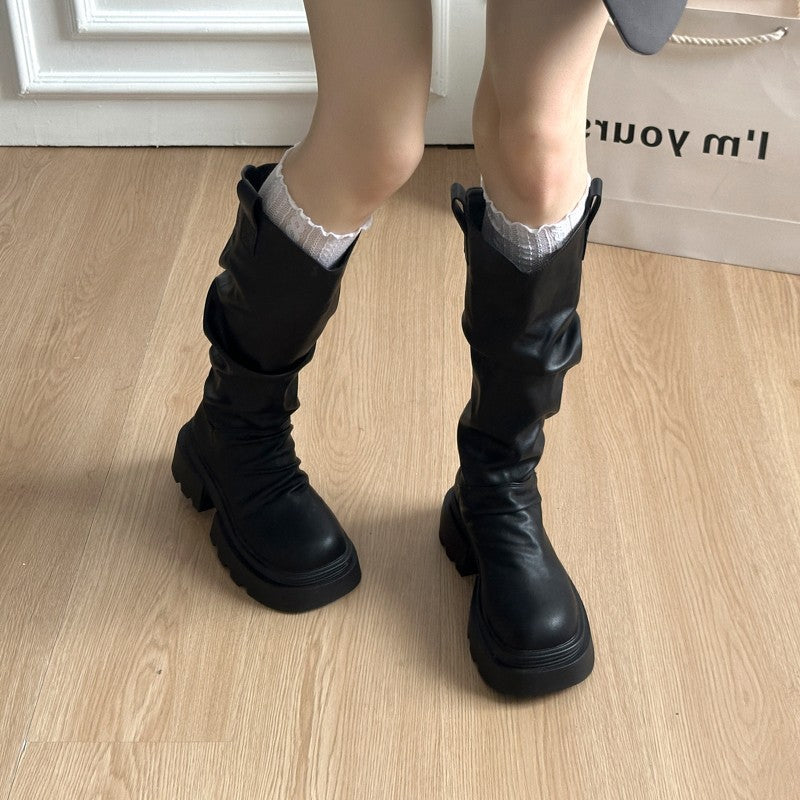Damen Hohe Stiefel mit weichem Obermaterial und robuster Sohle EB