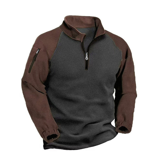 Herren funktionale Fleecejacke mit Stehkragen und Reißverschluss EB