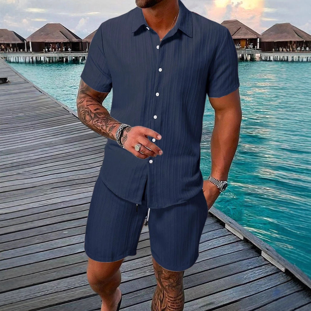 Herren Kurzarm-Shirt mit strukturiertem Design EB