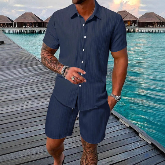 Herren Kurzarm-Shirt mit strukturiertem Design EB