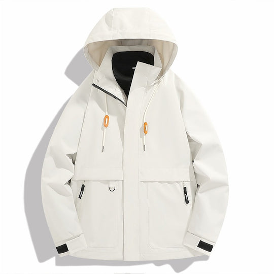 Herren wetterfeste Outdoor-Jacke mit verstellbarer Kapuze und praktischen Taschen EB