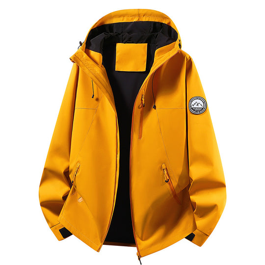 Unisex ultraleichter wasserdichter Kapuzenblouson mit verschweißten Nähten und Brust-Reißverschluss EB