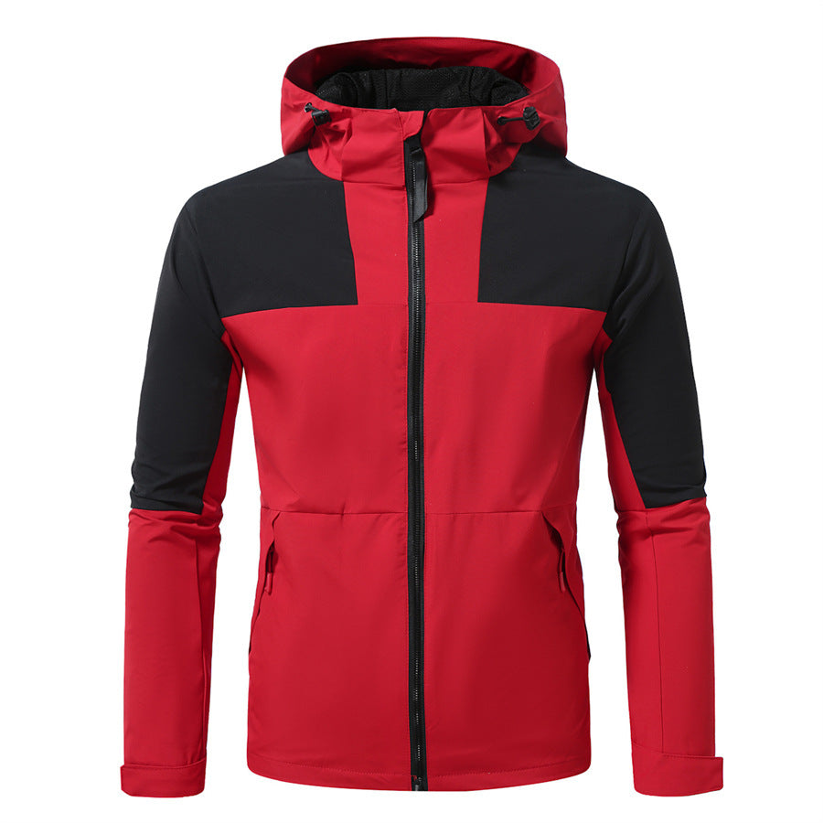 Herren funktionale Outdoor-Jacke mit verstellbarem Kapuzenbereich EB