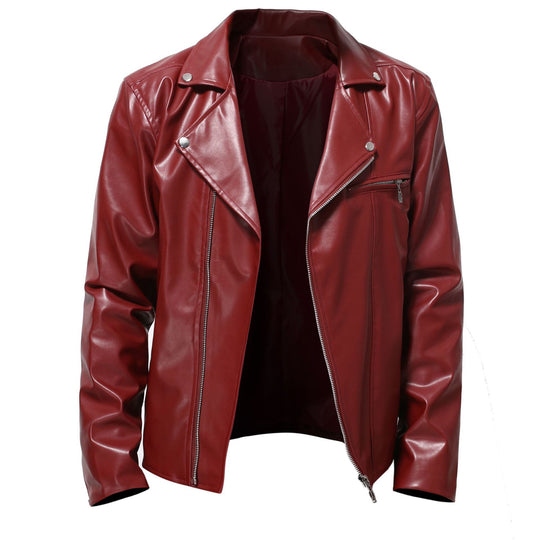Herren stylish Kunstleder Motorradjacke EB
