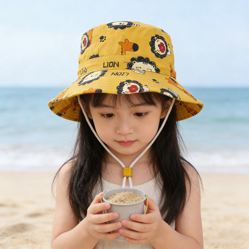 Unisex nan Kinder Sonnenhut mit verstellbarem Kinnband, breiter Krempe und fantasievollem Einhornprint  EB