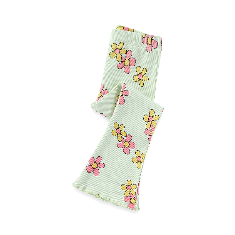 Mädchen Flared Leggings mit floralem Design EB