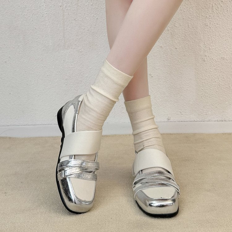 Damen modische Slipper mit innovativem Riemendesign und luxuriösem Obermaterial EB