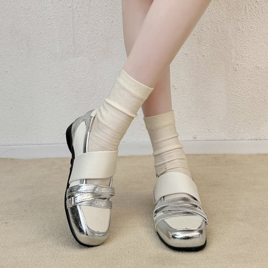 Damen modische Slipper mit innovativem Riemendesign und luxuriösem Obermaterial EB