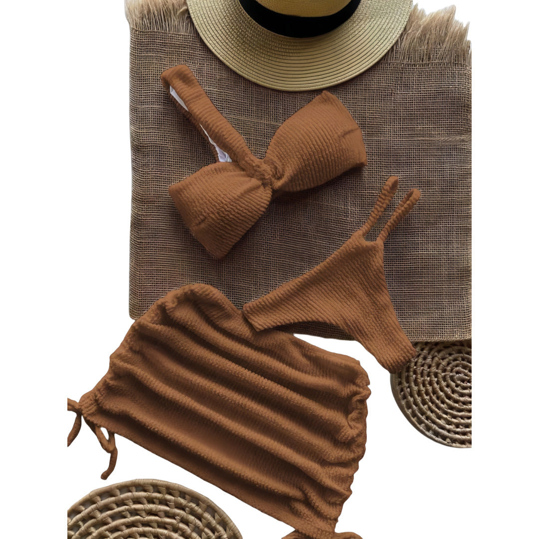 Damen Bandeau-Bikini-Set mit Raffungen EB