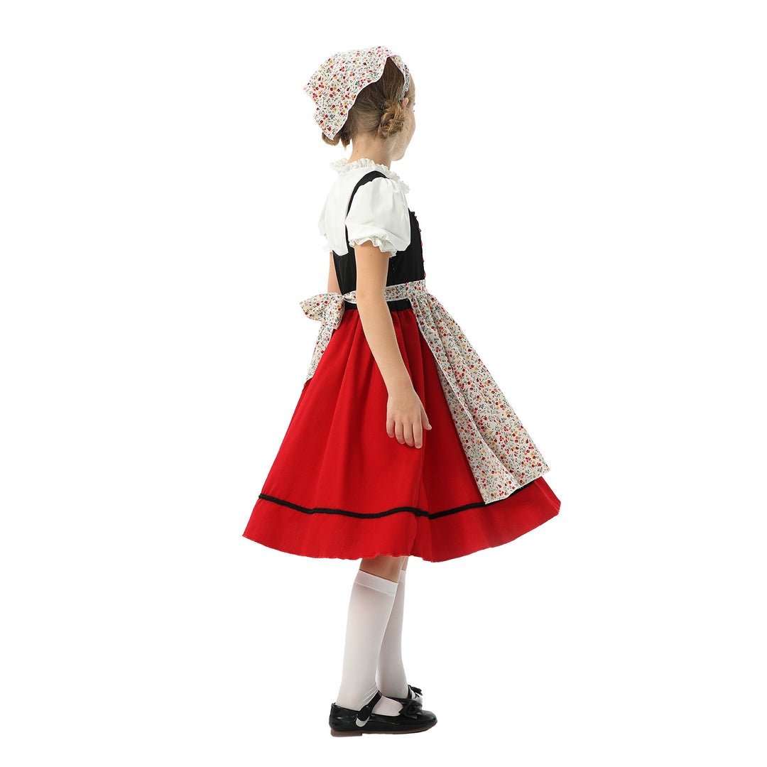 Damen nan traditionelles Kinderdirndl mit Schürze und Kopftuch EB